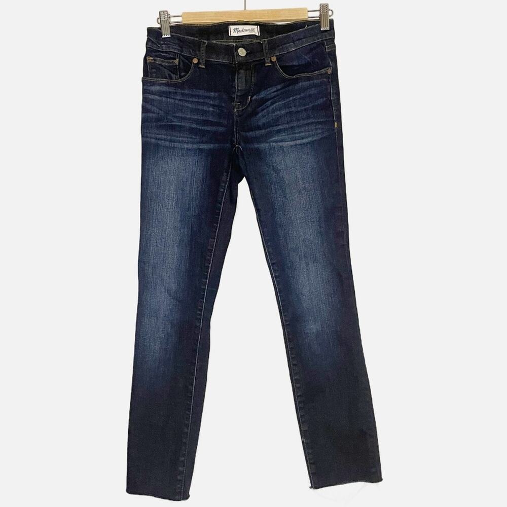 Madewell dark wash jeans SZ 26 intentionally distressed hem